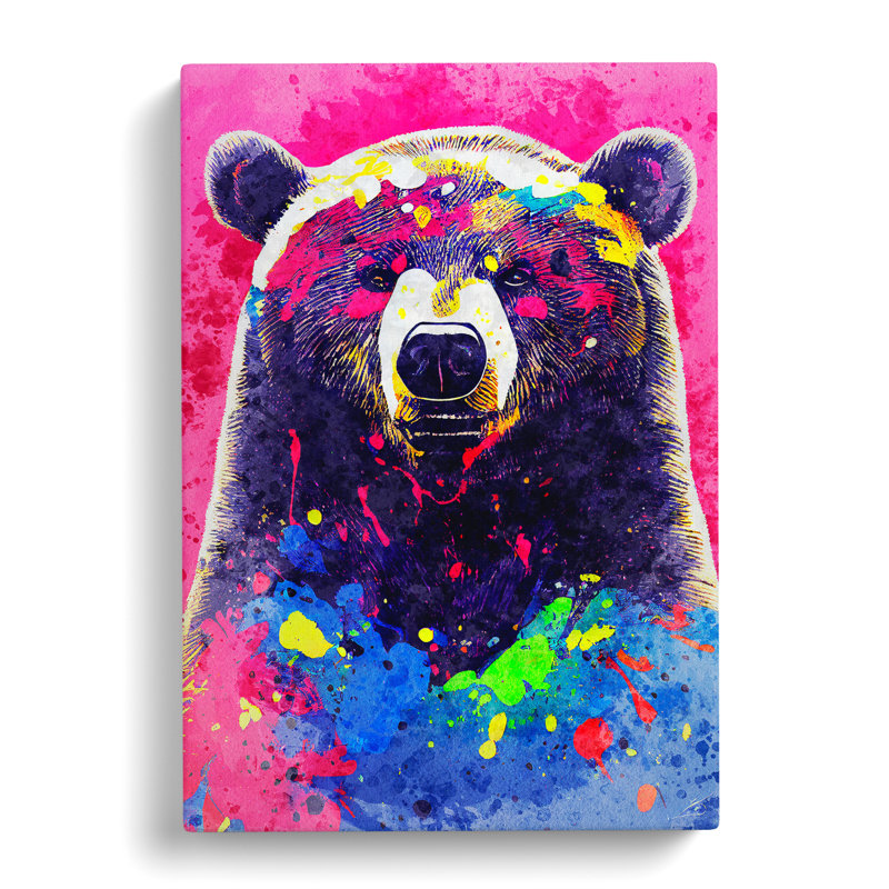 Splashed Bear No.2 Abstract - Wrapped Canvas, 50cm H x 35cm W x 3cm D