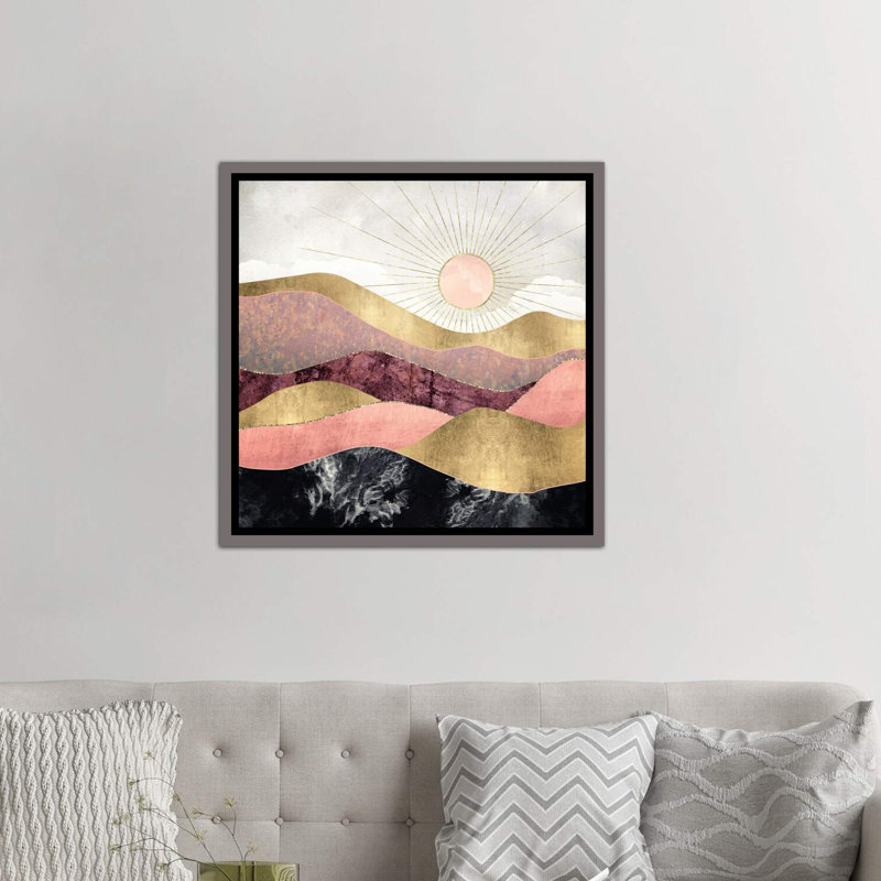 « rosé sun » par spacefrog designs-print, Toile encadrée de bois rustique foncé, H 18 po x l 18 po x P 1,5 po