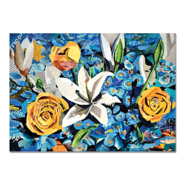 Quadro su tela, Rose 3D blu