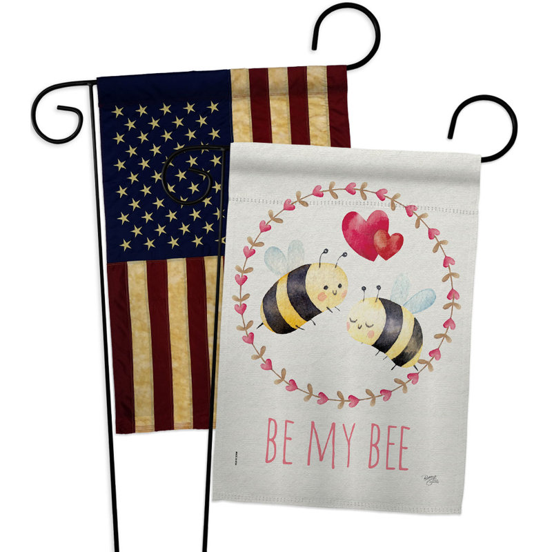 Drapeau de jardin en polyester 18 po x 13 po Be My Bee