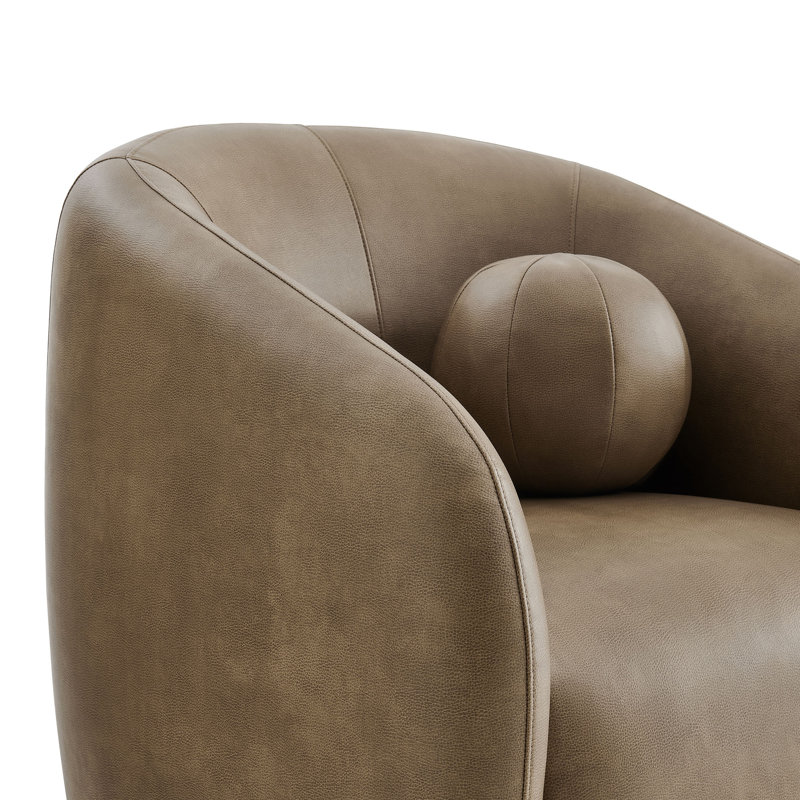 Fauteuil pivotant en cuir Vegan Jonina, Champignon