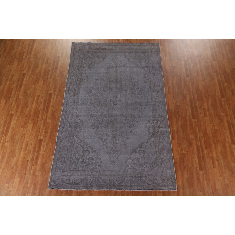 Tapis persan Tabriz patiné vieilli noué à la main 7 x 11