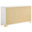 Ensemble de chambre à coucher 4 pièces, lit moderne de style Mid-Century, une table de chevet, une commode et un miroir de commode-129913980-129913985-129913987