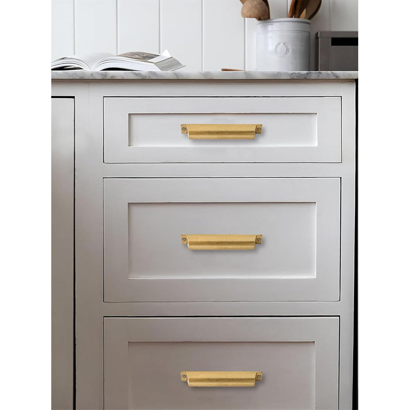 Paquet de 5 poignées à tiroirs pour armoires avec design moderne et quincaillerie durable pour la cuisine et les meubles, 5"