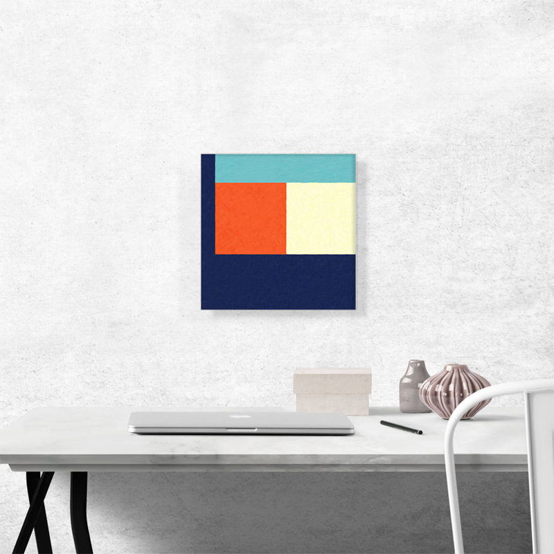 Mid-Century Modern Square Sun - Reproduction d'art sur toile tendue, H 12 po x l 12 po x P 1,5 po