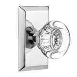 Studio Plate with Round Clear Crystal Door Knob