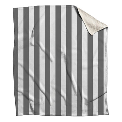 Gray Vertical Stripes Blankets