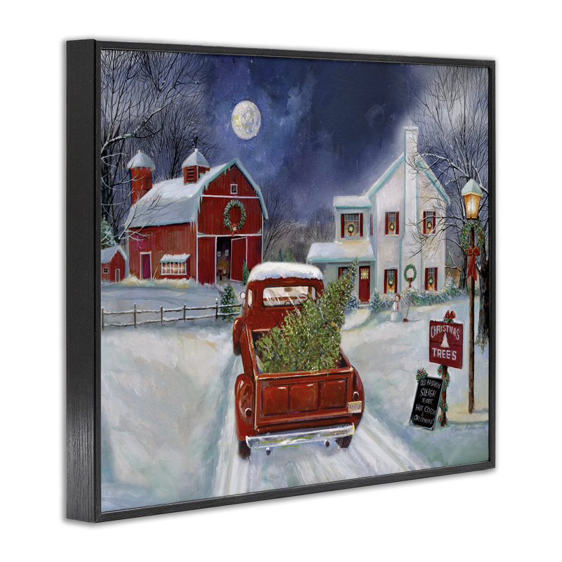 Giclée encadrée «Entrant dans un arbre de Noël» par Ruane Manning, H 11 po x l 14 po, Giclée encadrée noir minuit