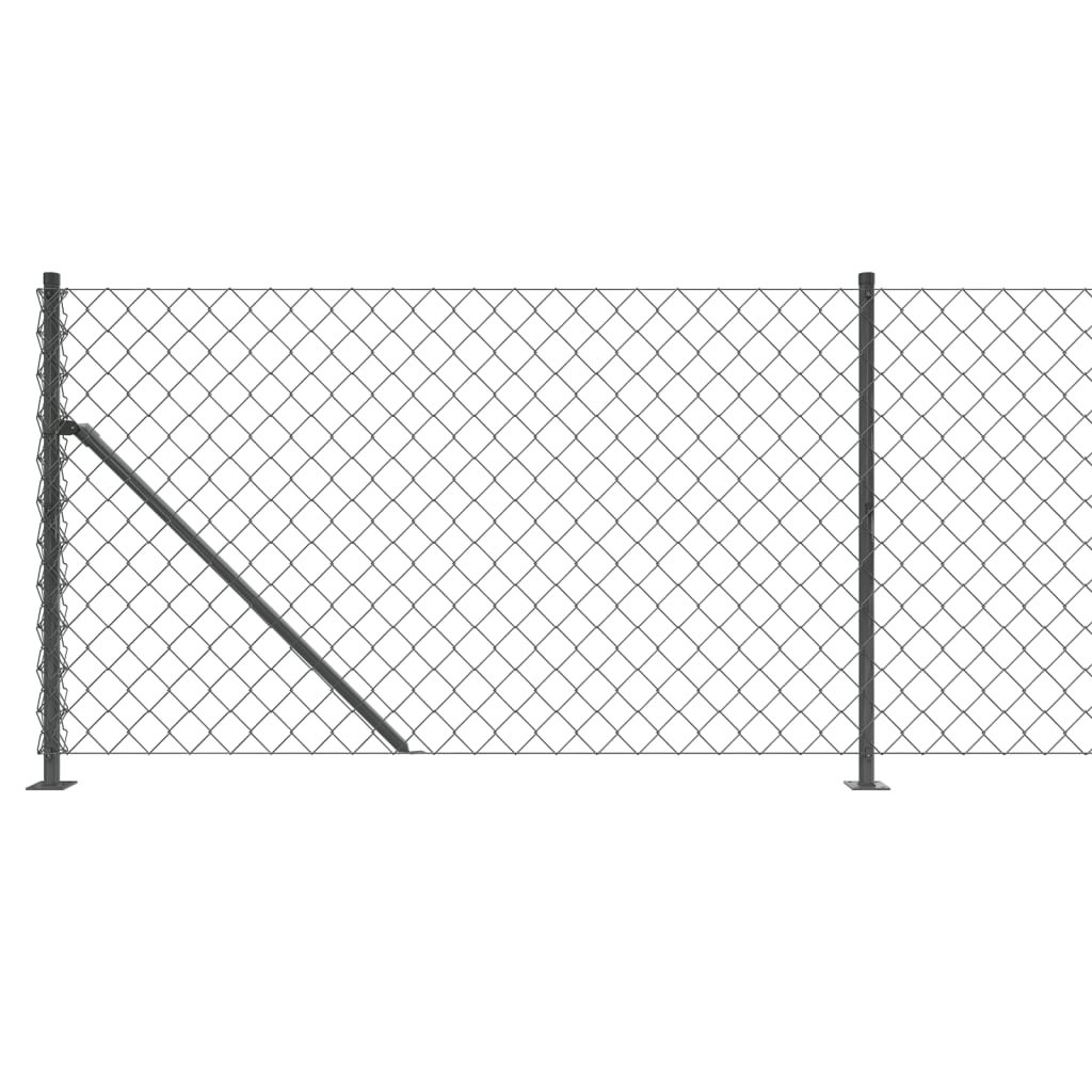 Vidaxl Chain Link Fence With Flange Green 2.2X25 M