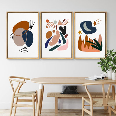" Abstract Shapes And Rocks Geometric Shapes " 3 - Pieces