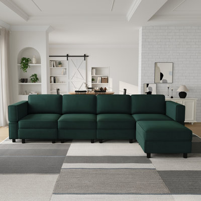 Canapé modulaire rembourré avec repose-pieds