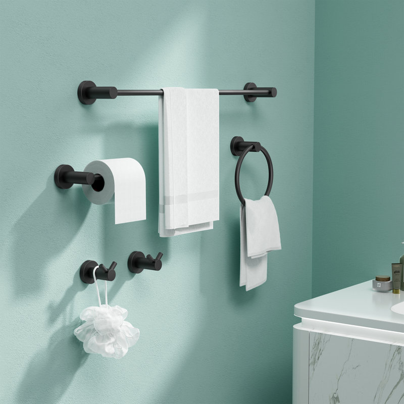 5 - Piece Bathroom Hardware Set, Matte Black