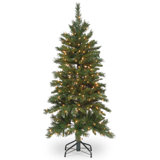 Tiffany Slim 10' Green Fir Artificial Christmas Tree with 800 Clear Lights with Stand
