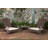Duplex Patio Sense Coconino Wicker Conversation Set, Durable Adirondack Style Chairs Includes Khaki Cushions - Mocha