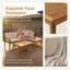 Ensemble de canapé modulaire en bois d'acacia avec repose-pieds et table basse en L 3 pièces-129200444