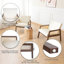 Chaise d'appoint rembourrée avec accoudoirs en maille de rotin, similicuir beige-1902506305