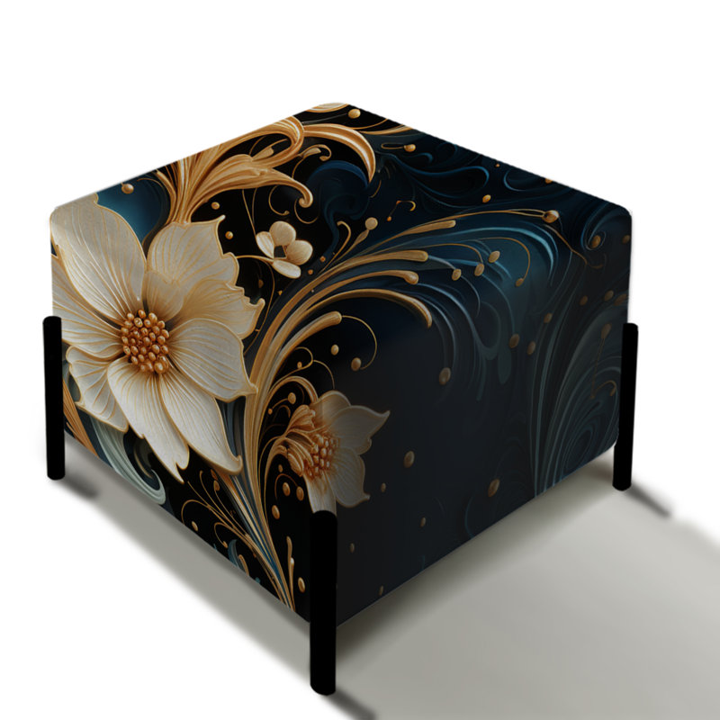 Celestial Ethereal Paisley - Paisley Square Ottoman