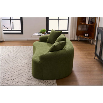 Canapé à compression, canapé courbé de style moderne pour petits espaces et appartements, chenille 30D sans assemblage, 3 coussins décoratifs