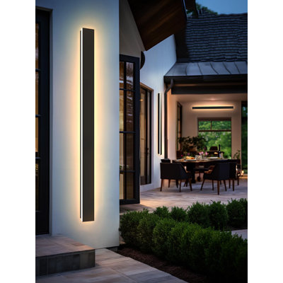 Matte Black 150 cm H Hardwired Outdoor Sconce