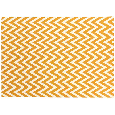 Flatweave flatweave New Zealand Wool Light Orange/White Area Rug