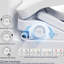 Siège de toilette Smart Bidet avec bouton latéral - chauffant, lavage automatique des buses, paramètres d'eau réglables, fermeture silencieuse, couvercle automatique, purge hygiénique, eau, approche