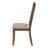 Daph Side Dining Chair Set Of 2, Ladder Back, Walnut Brown, Beige Polyester