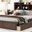 Lit plateforme pleine grandeur avec tablettes coulissantes, lit gigogne simple et 2 tiroirs