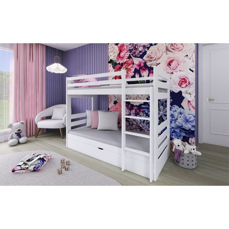 Naper Bunk Bed with Storage Included, White
