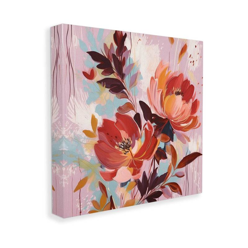 Motif de pétales en fleurs sur toile par Lazar Studio, H 30 po x l 30 po
