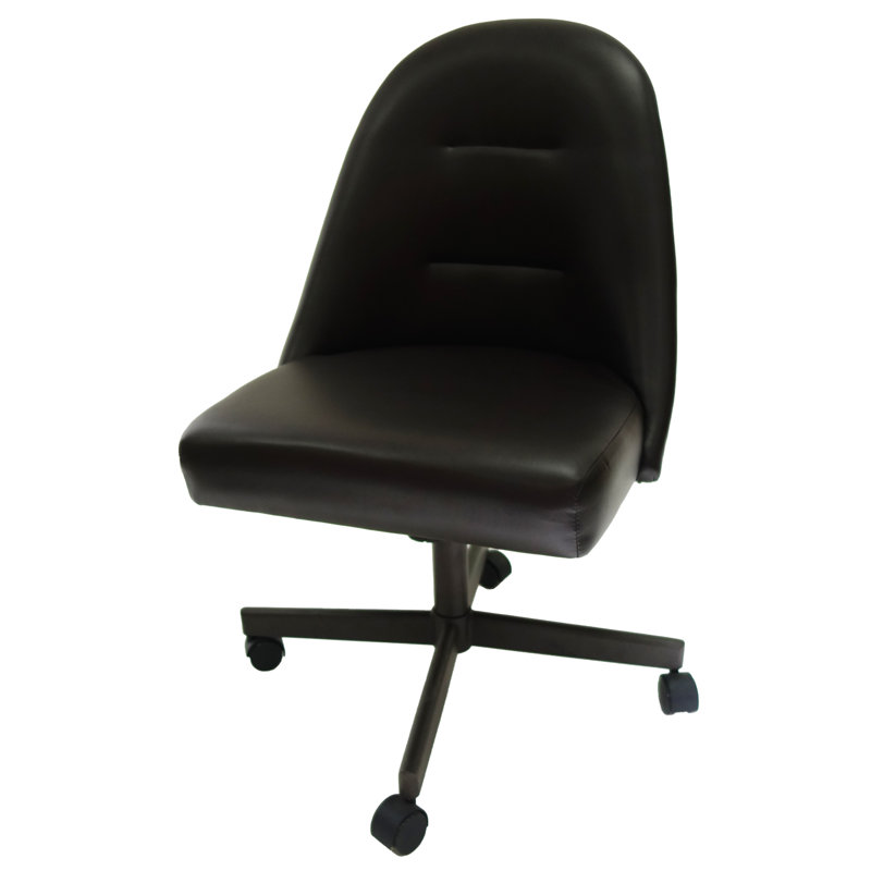 Chaise avec accoudoirs rembourrée Carson Harristown, Océan brun foncé