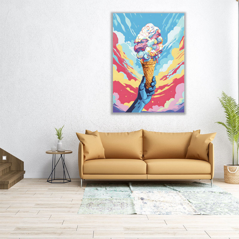 Ice Cream Pop Art - reproduction d'art sur toile, H 24 po x l 18 po