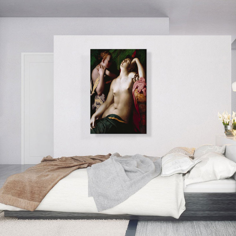 La mort de Cléopâtre 1525 par Rosso Fiorentino, reproduction d'art sur toile tendue, H 40 po x l 26 po x P 0,75 po