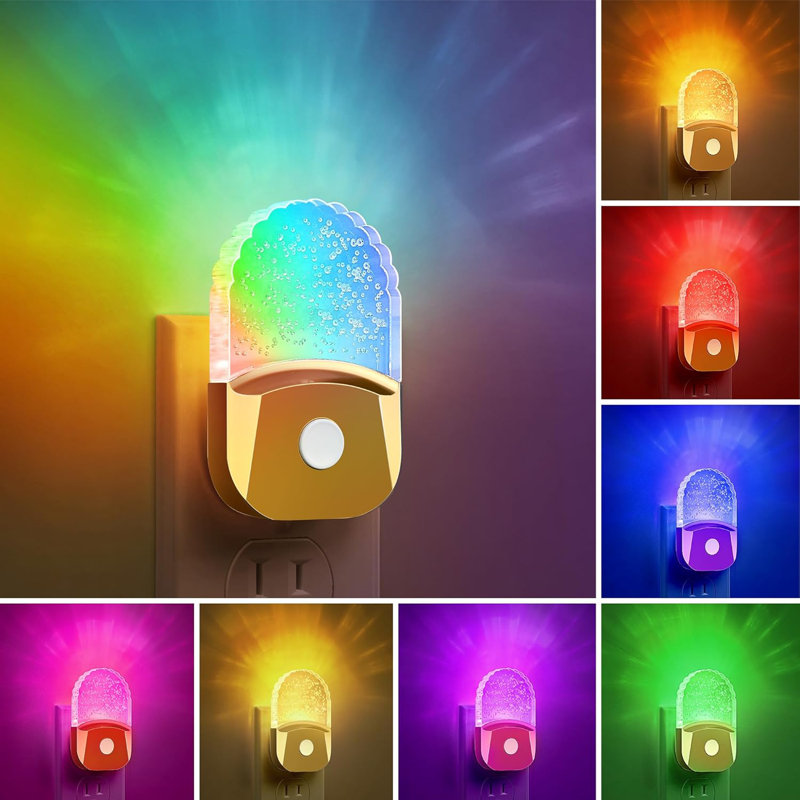 Gold-Plated Acrylic Night Light With 3000K And RGB Colors, Color Memory Function