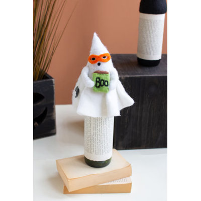  Felt Halloween Ghost Bottle Topper 7"H – Boo Sign Accent