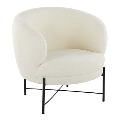 Chaise d'appoint contemporaine Breylee, chaise de chambre à coucher, fauteuil avec structure en métal