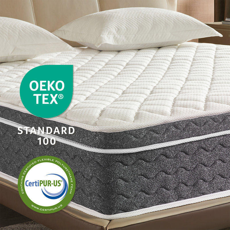 Queen Size Hybrid Mattress Memory Foam & Pocket Springs, Pressure Relief & Edge Support – Certipur-US Certified, Queen