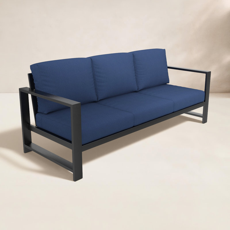 Canapé d'extérieur de 80 po de largeur avec coussins Sunbrella® Dulcie, Tissu marine Sunbrella
