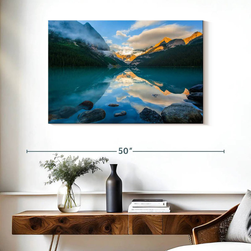 Alvord Lake Louise Sunrise Reflection, 26" H x 39" W