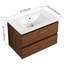 Meuble-lavabo mural 30 po avec lavabo en céramique, 2 tiroirs à fermeture en douceur, ensemble KD-102299569