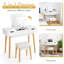 Ensemble de coiffeuse avec tabouret et miroir-1860723156