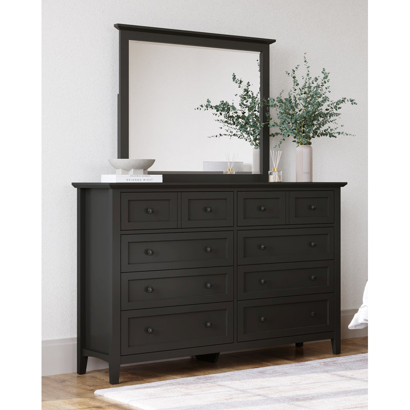 8 Drawer 152.4 W Double Dresser, Black
