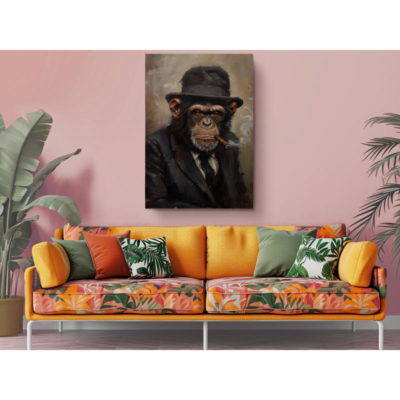 «Highend Portait of a Chimp», impression d'art mural moderne pour la maison et le bureau, H 36 po x l 24 po