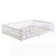 Structure de lit plateforme en bois massif avec clôture-834644982-834644983