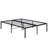 Heavy Duty Queen Size Black Metal Bed Frame, Easy Assembly, Quiet Use, 1000 - Pound Static , Strong Steel Slats For Mattress, Under Space Storage, Leg Holes Attachments Effortless Silent Functioning,-1577929983