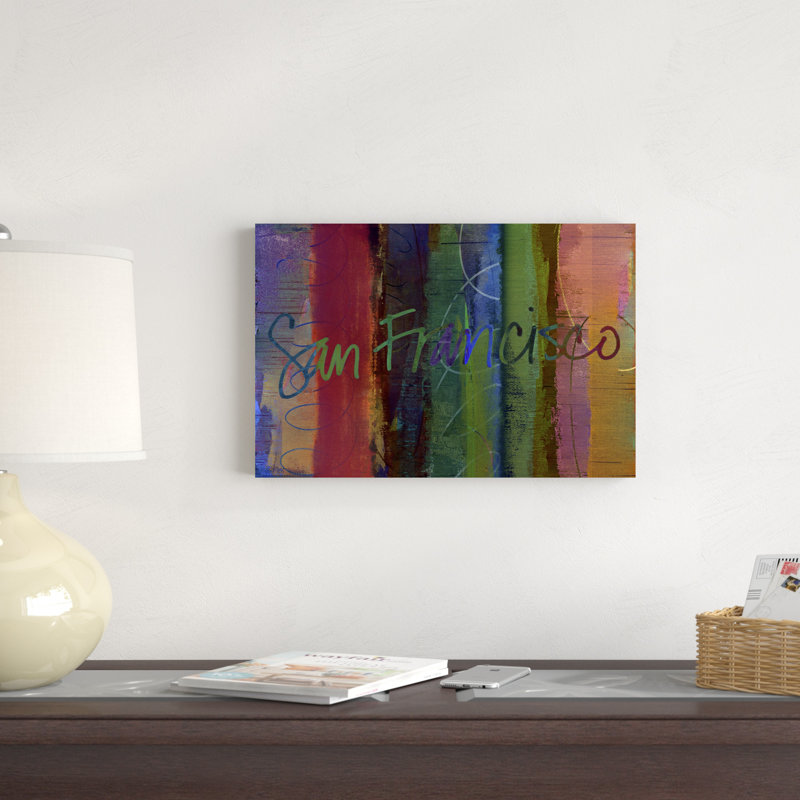 " Abstract San Francisco " by Sisa Jasper, 12" H x 18" W x 1.25" D
