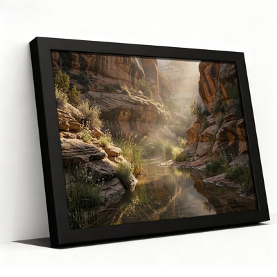 Tableau sur toile « Reflets d'un ruisseau dans un canyon ensoleillé »