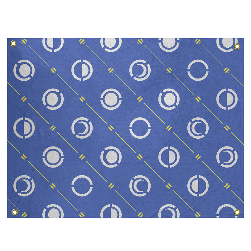 Tapisserie, H 50 po x l 59 po, Bleu/blanc/jaune