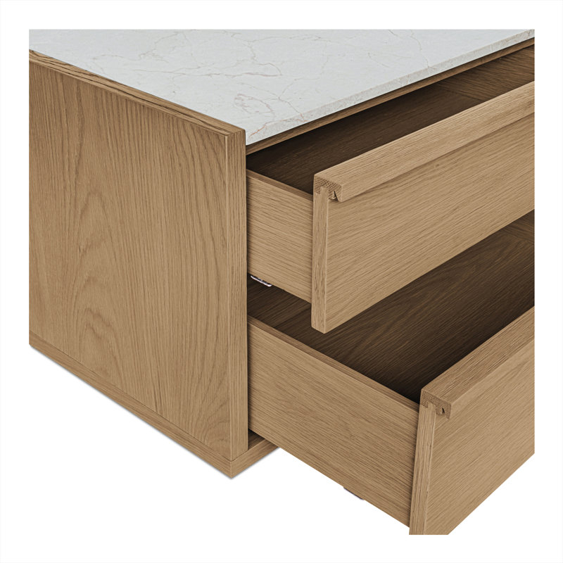 Ashcroft Nightstand Oak, Light Rosa/Oak