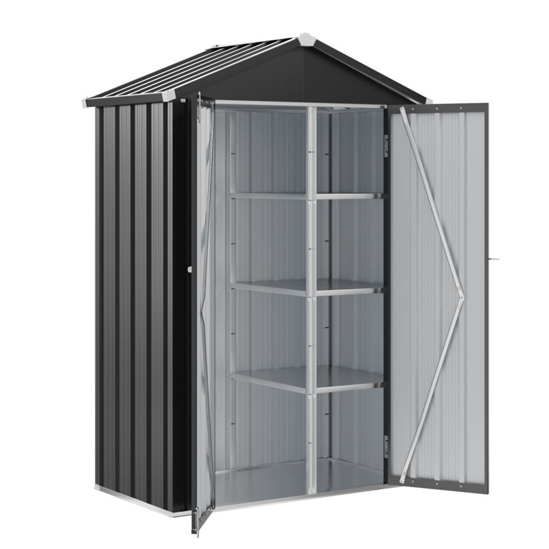 Outdoor Lockable 4 ft. W x 2 ft. D Metal Vertical Storage Shed