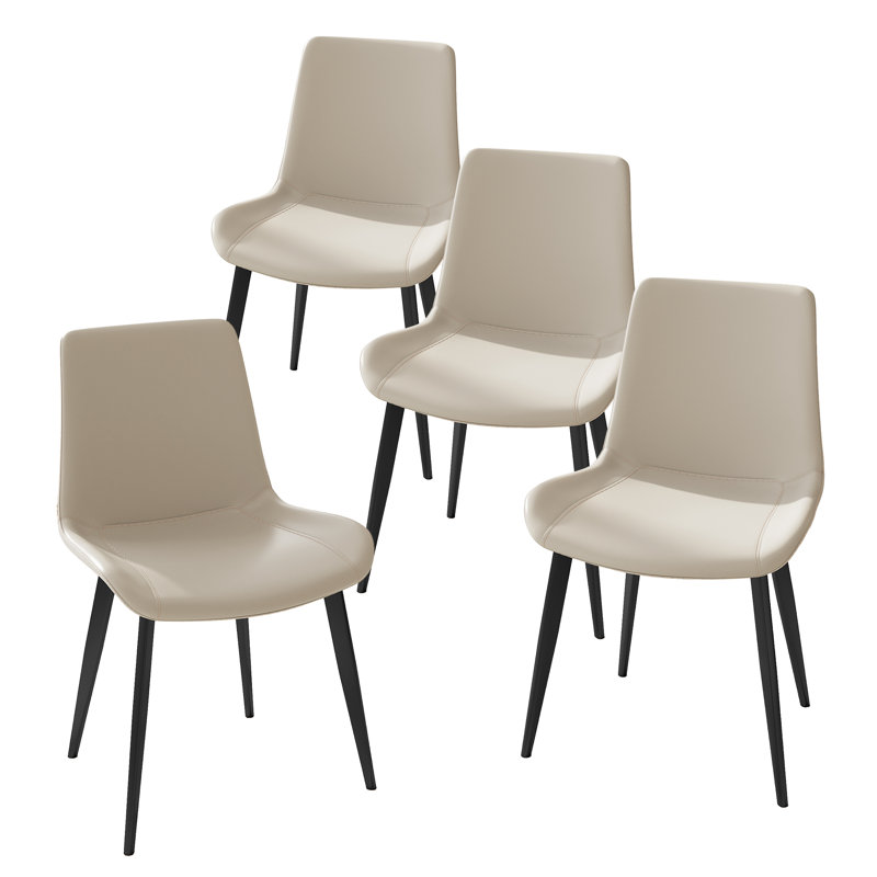 Chaise d'appoint en cuir Angiens, 4, Gris